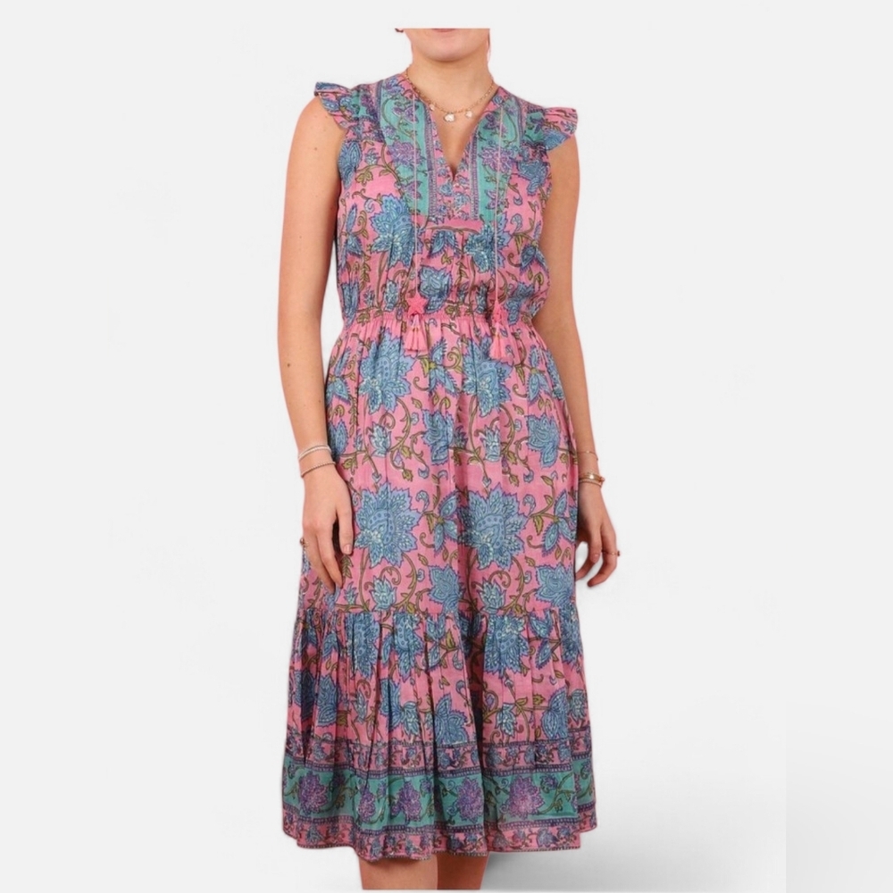 Bell By Alicia Bell Lola Pink & Blue Floral Dress Size XS